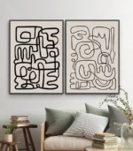 tableau decoratif doodles decoration abstrait