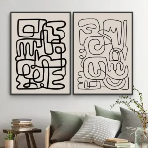 tableau decoratif doodles decoration abstrait